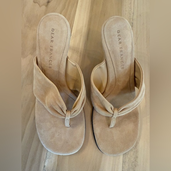 Dear Frances Suede Thong Heeled Sandal Size 37 - Picture 8 of 9
